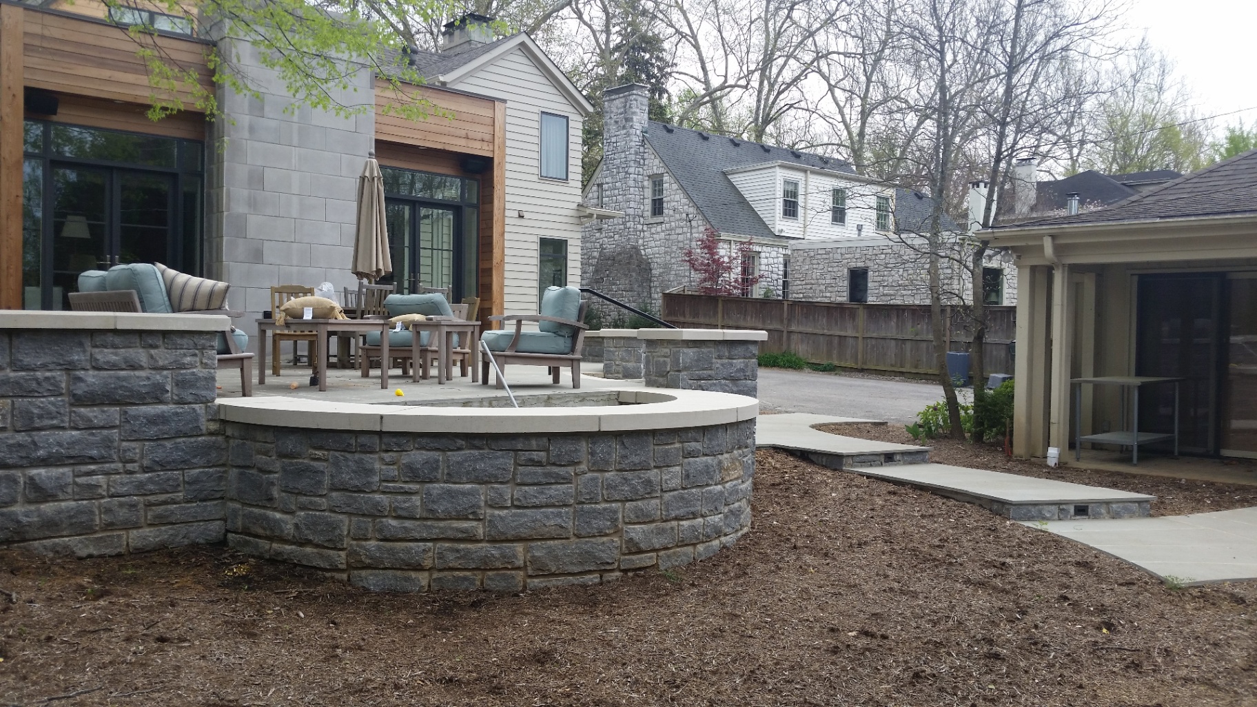Landscape lighting at dusk